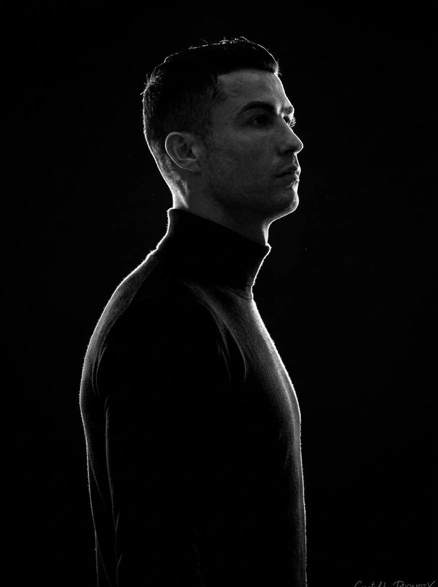 Monochromatic Rim Light Silhouette Portrait with expressive portrait lighting, detailed styling and a polished editorial mood