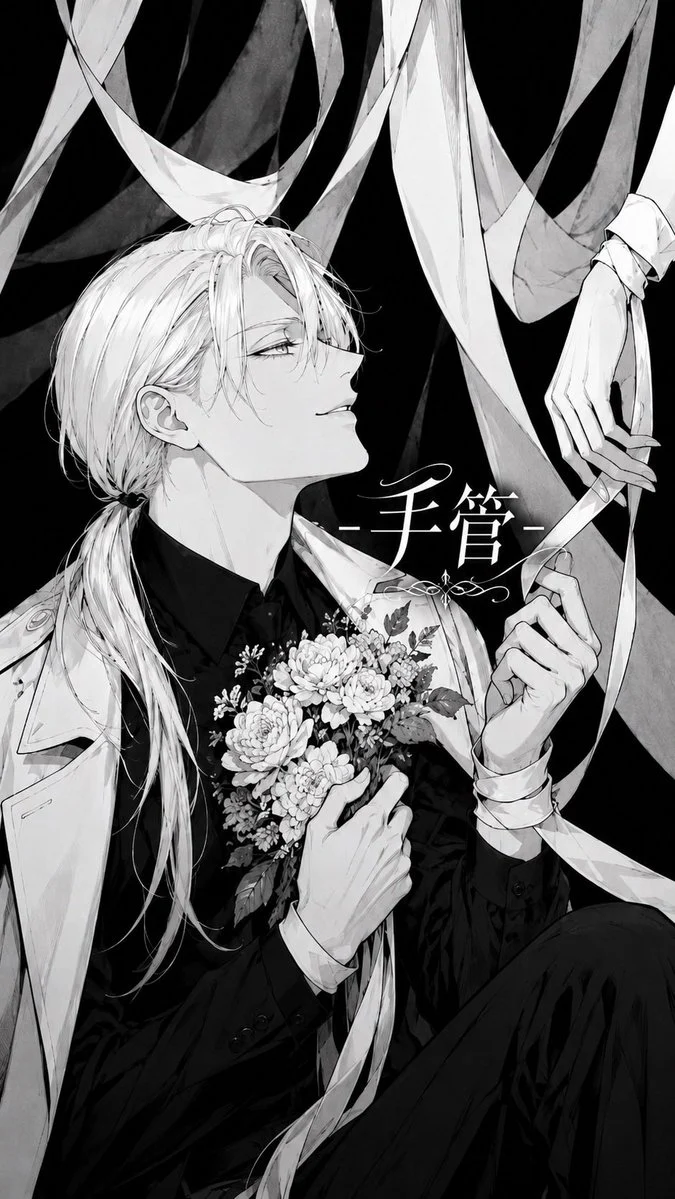 Monochrome Gothic Manga Puppet Ribbons with sequential storytelling, expressive character design and cinematic panel composition