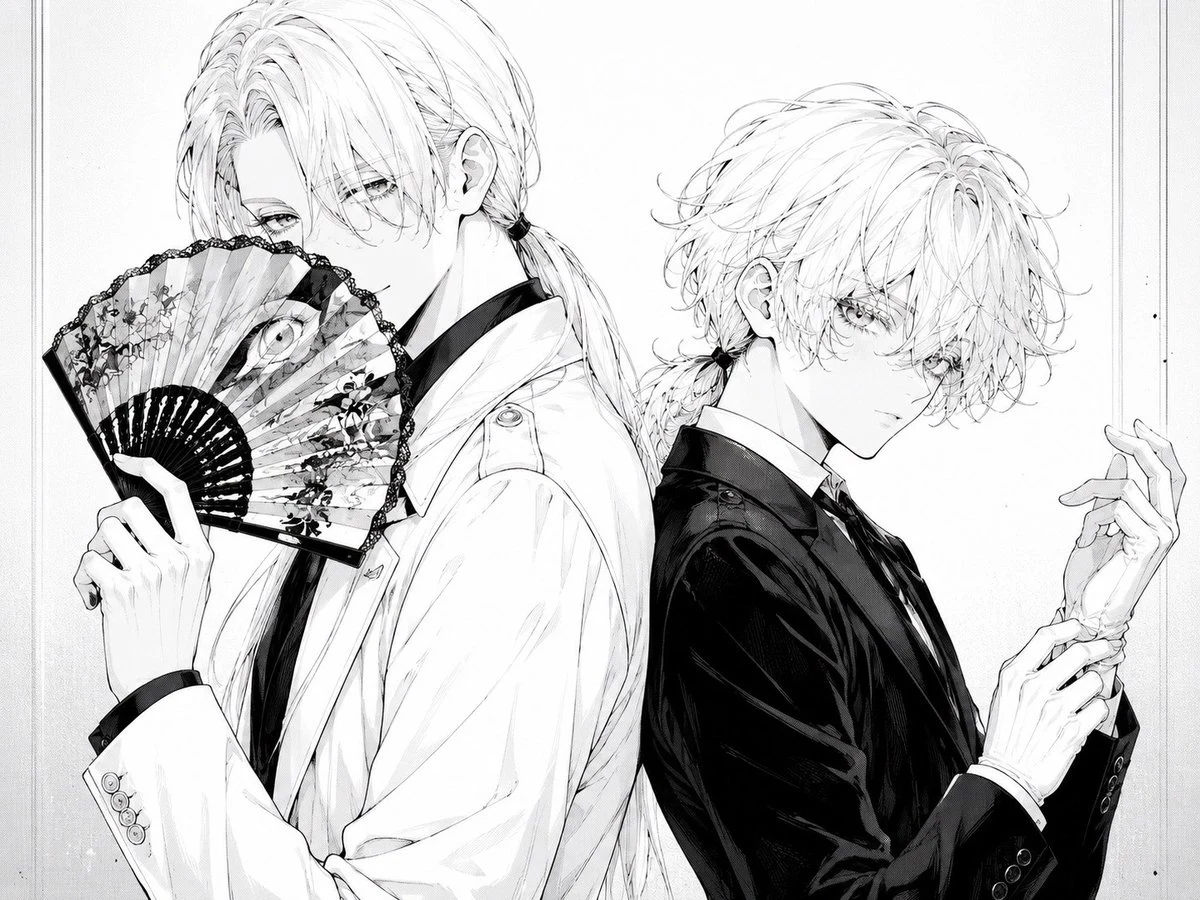 Monochrome Gothic Twin Portrait portrait visual