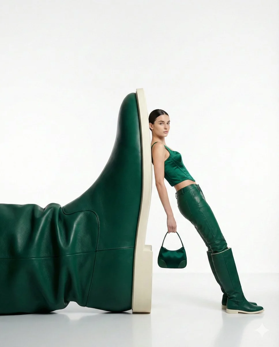 Monochrome Green Fashion Editorial with social-ready composition, lifestyle framing and shareable visual storytelling