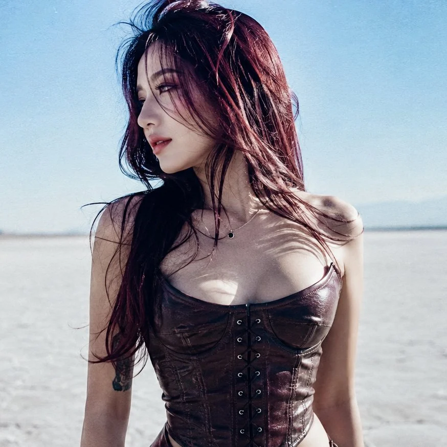 Moody Salt Flat Fashion Film Still with polished social media composition, clear subject focus and share-ready visual styling