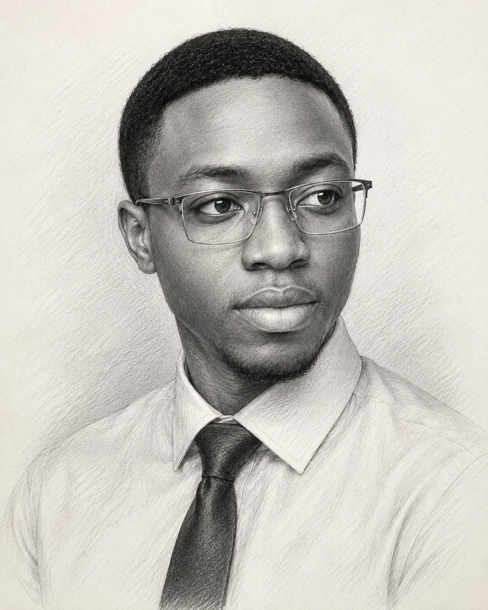 Museum-Quality Graphite Portrait with expressive portrait styling, crisp facial detail and profile-ready composition