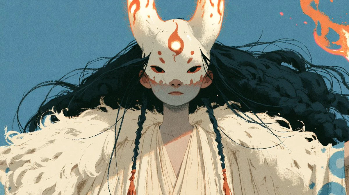 Neon Fox Mask Mage Portrait portrait visual