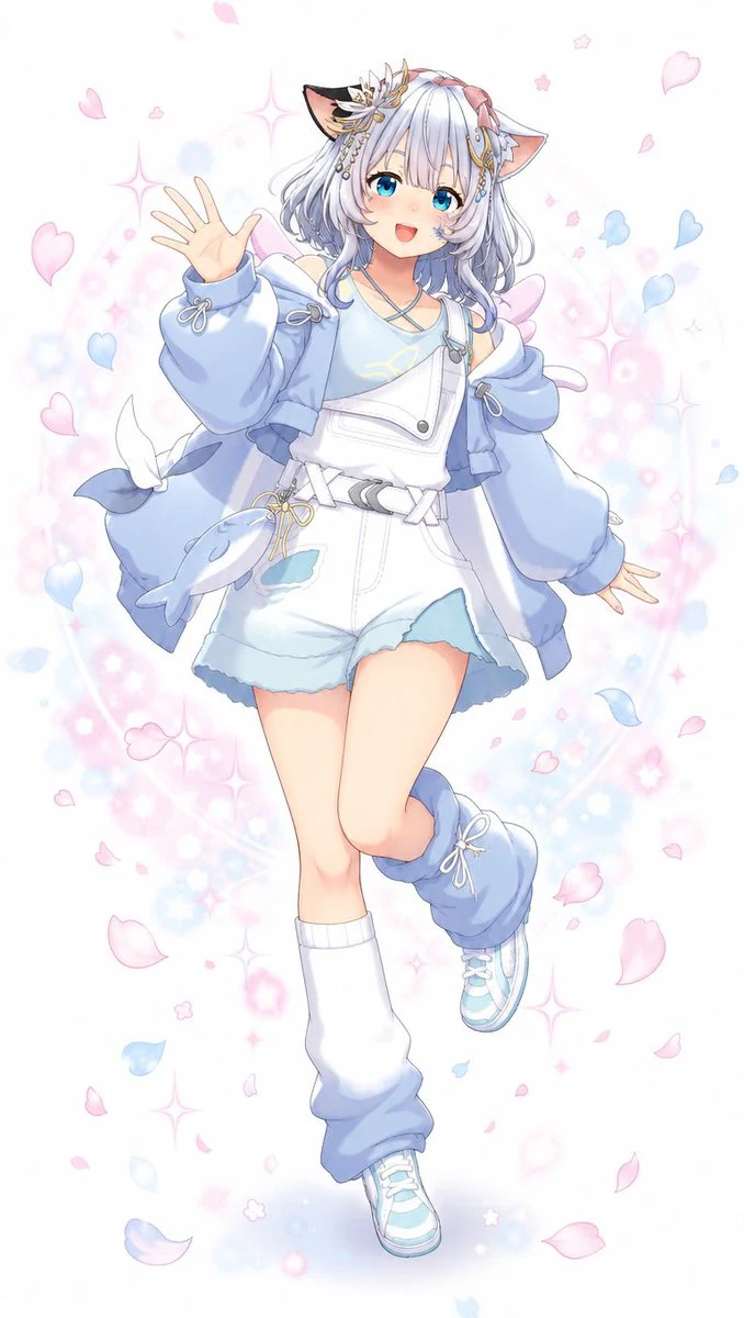 Pastel Cat-Eared Anime Girl portrait visual