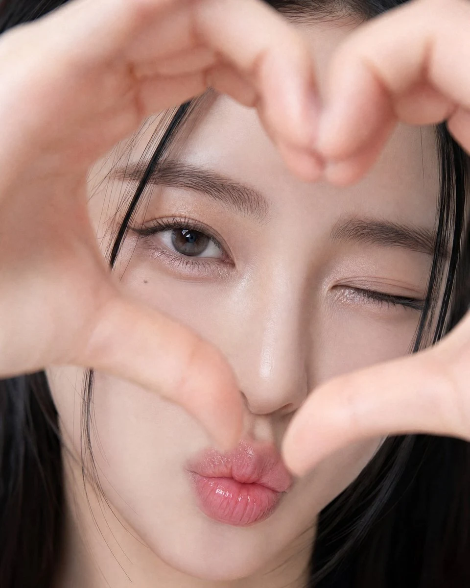 Photorealistic Heart-Hand Selfie Portrait portrait visual