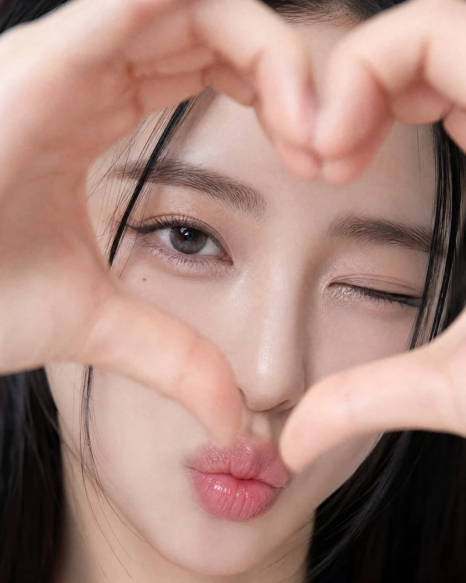 Playful Heart Gesture Close-up portrait visual