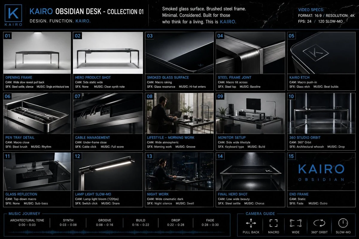 Premium Office Furniture Commercial Storyboard storyboard visual