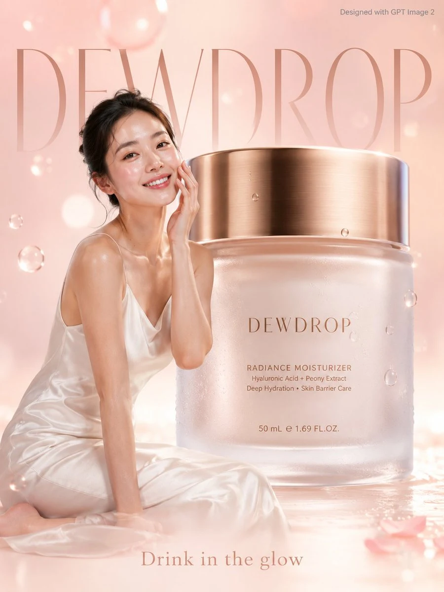 Premium Skincare Ad with Giant Product Jar: product ad preview with campaign styling and polished commercial composition.