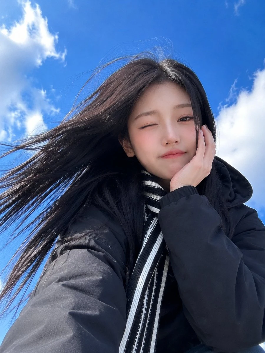 Realistic Low-Angle Smartphone Selfie portrait visual