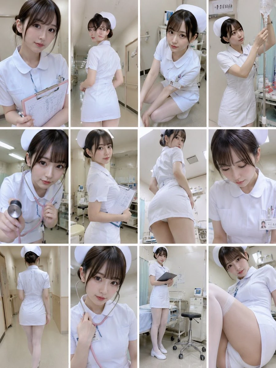 Realistic Rookie Nurse Collage with a scroll-ready composition, expressive subject and cinematic social post styling