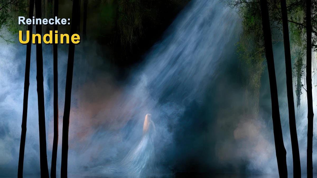 Dark forest title card reading Reinecke Undine with misty trees and a moonlit blue scene