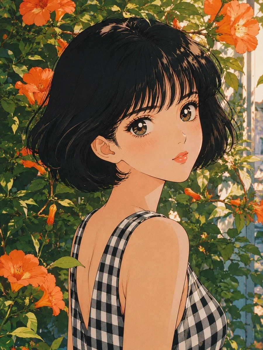 Retro 80s Anime Shoujo Portrait portrait visual