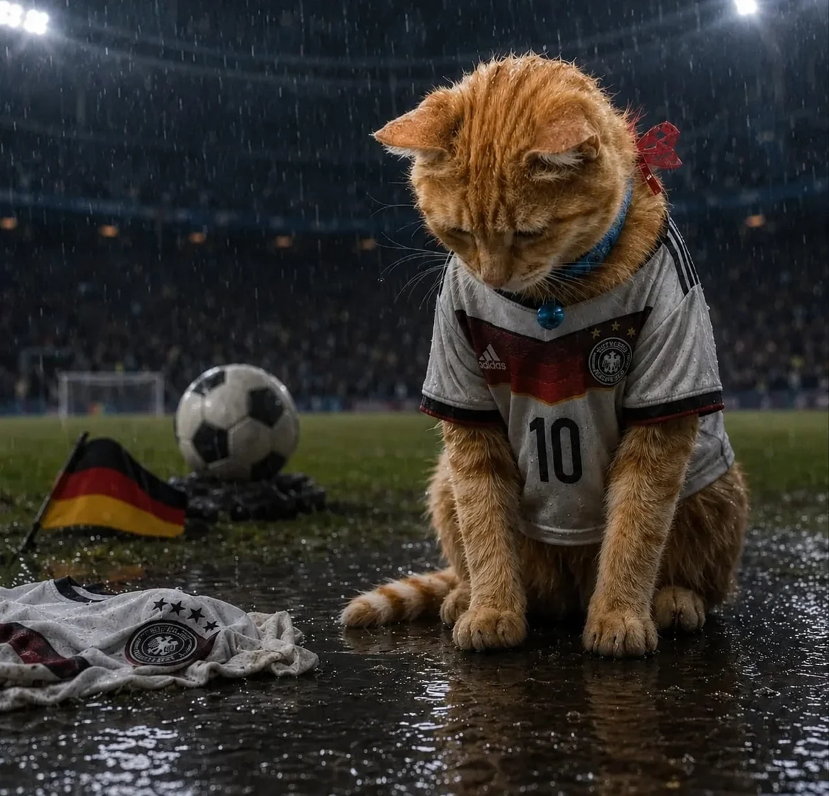 Sad Germany Football Cat with polished social media composition, clear subject focus and share-ready visual styling