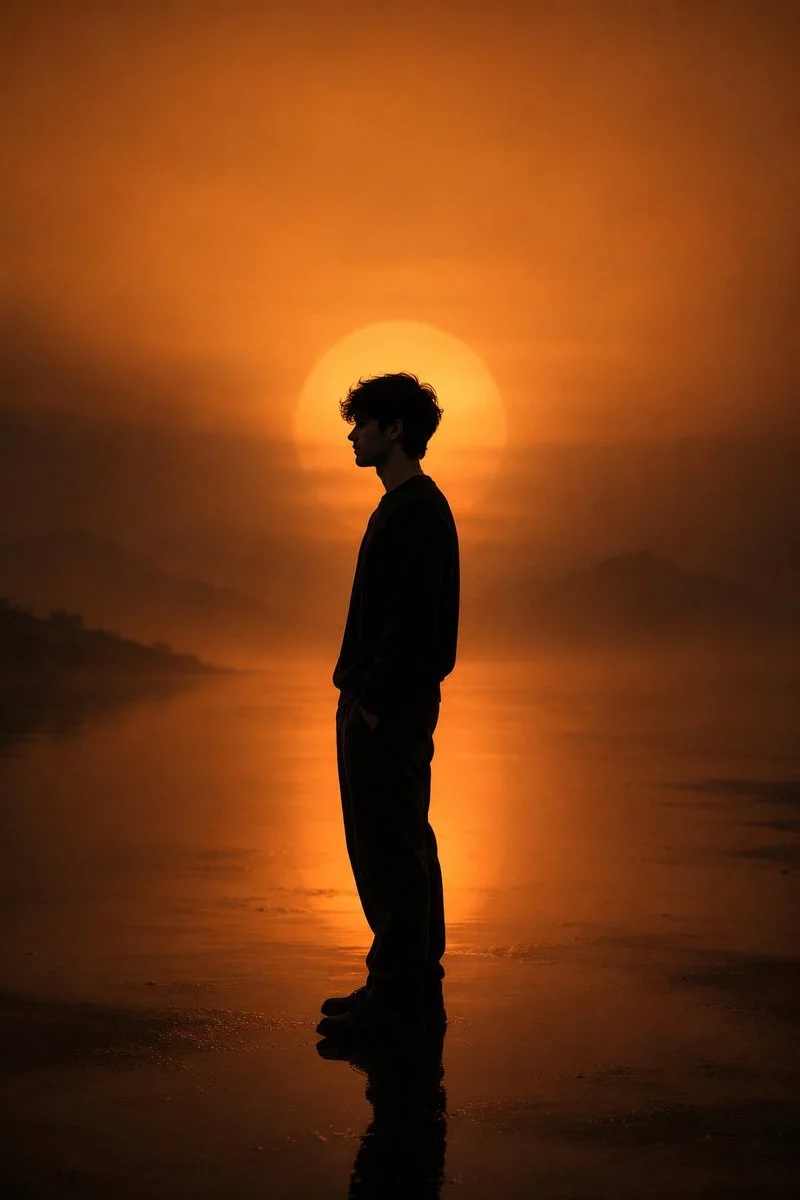 Silhouette Sun Horizon Minimalist Portrait portrait GPT Image 2 prompt example