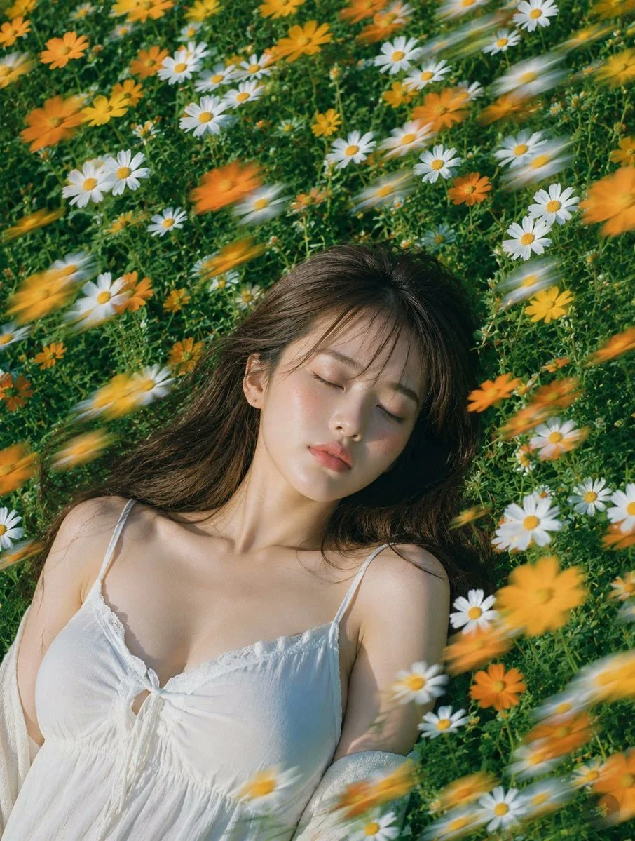 Slumbering in a Summer Flower Meadow social media visual