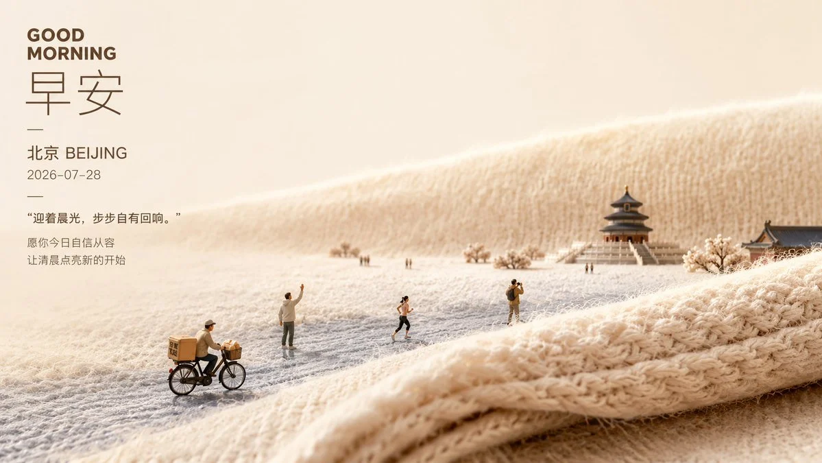 Soft Miniature Beijing Morning Poster with structured labels, readable hierarchy and presentation-ready information design