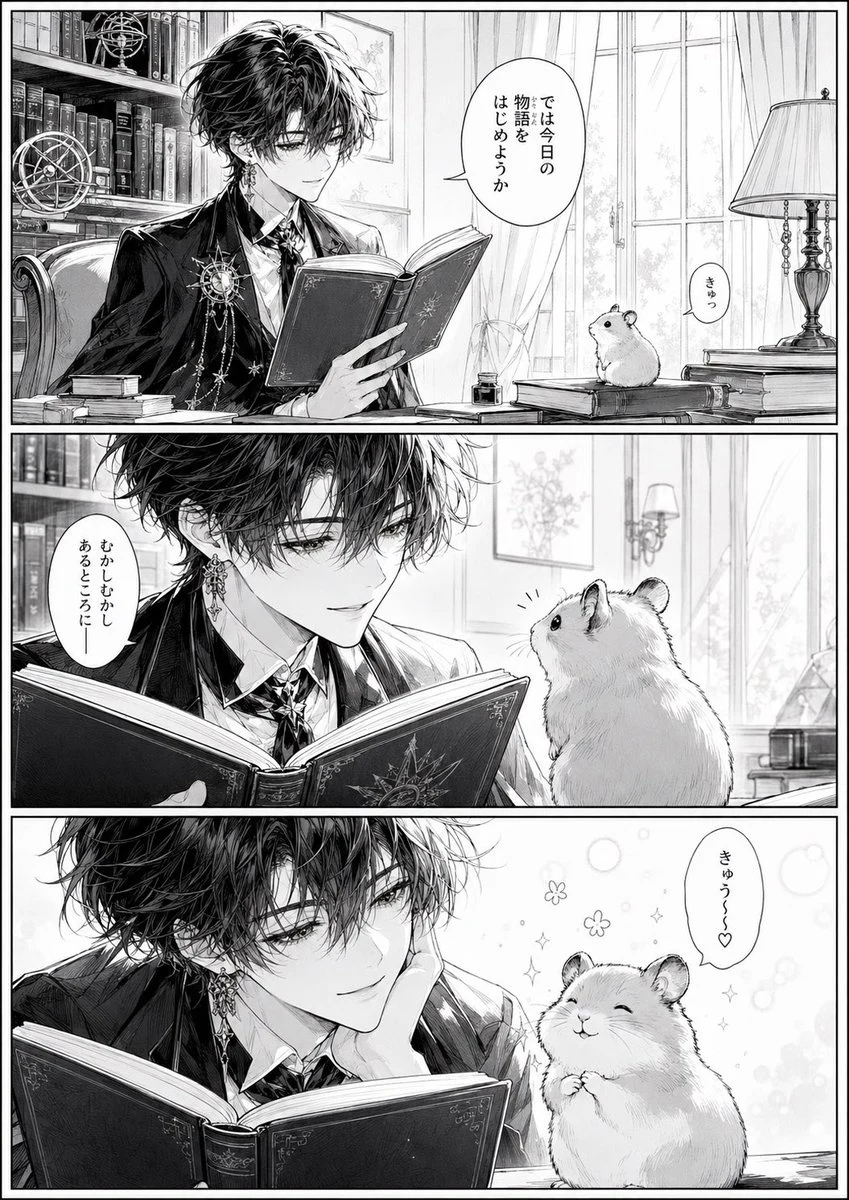 Sol Reading to Hamster storyboard visual