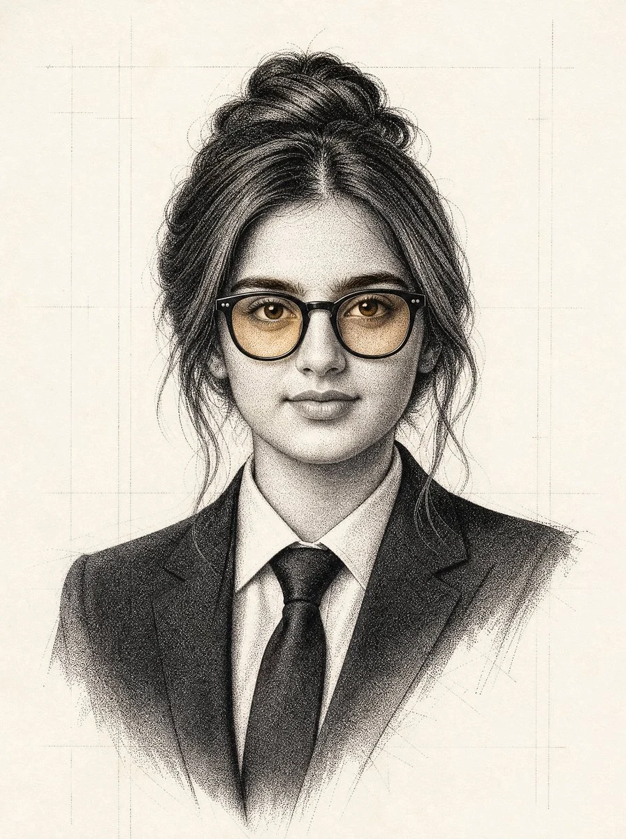 Stippled Ink Business Portrait portrait visual