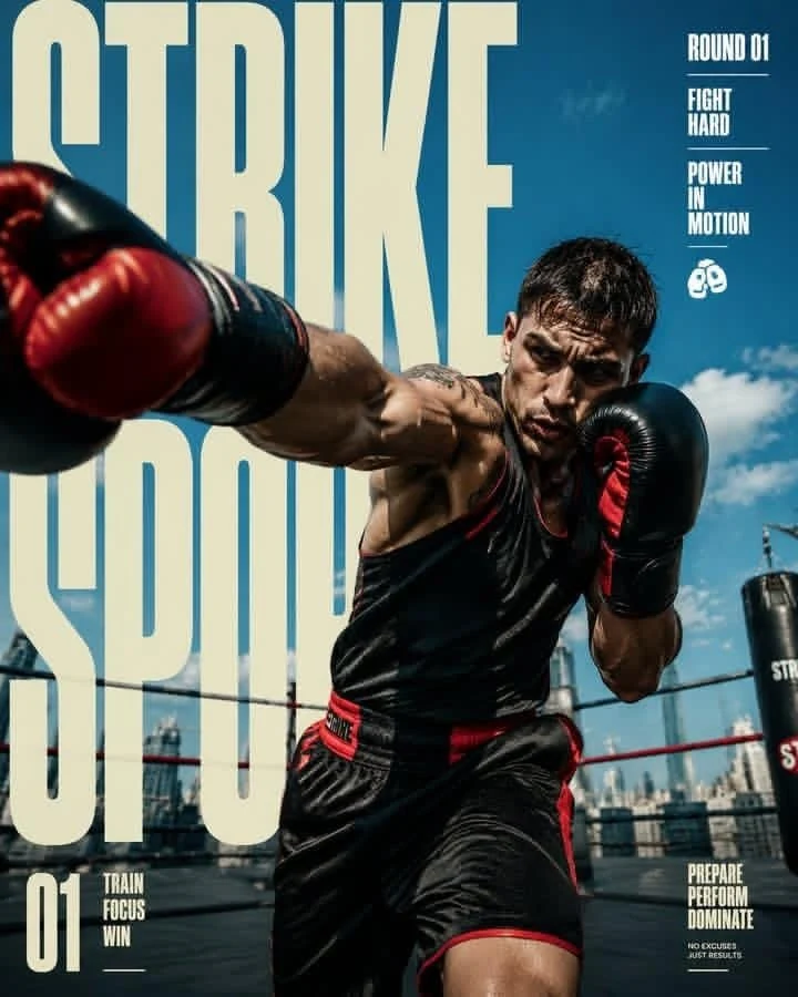 Strike Sport Boxer Editorial Poster ad creative visual