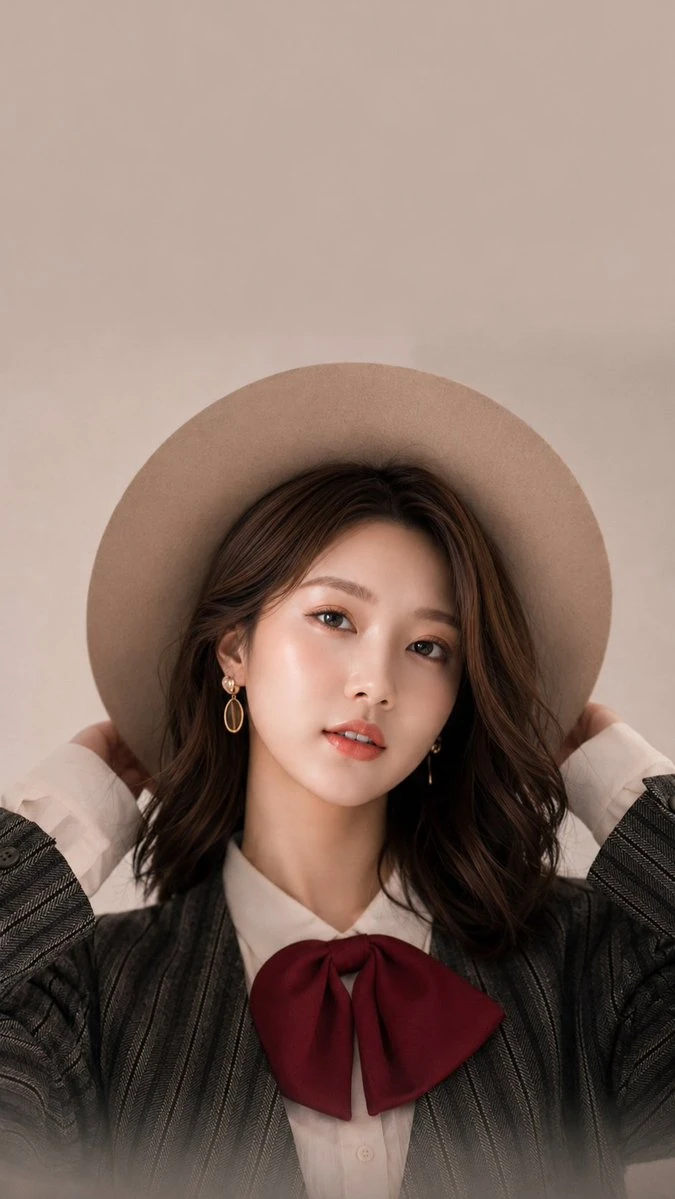Studio Fashion Portrait with Felt Hat with campaign-ready composition, brand-focused styling and premium commercial lighting