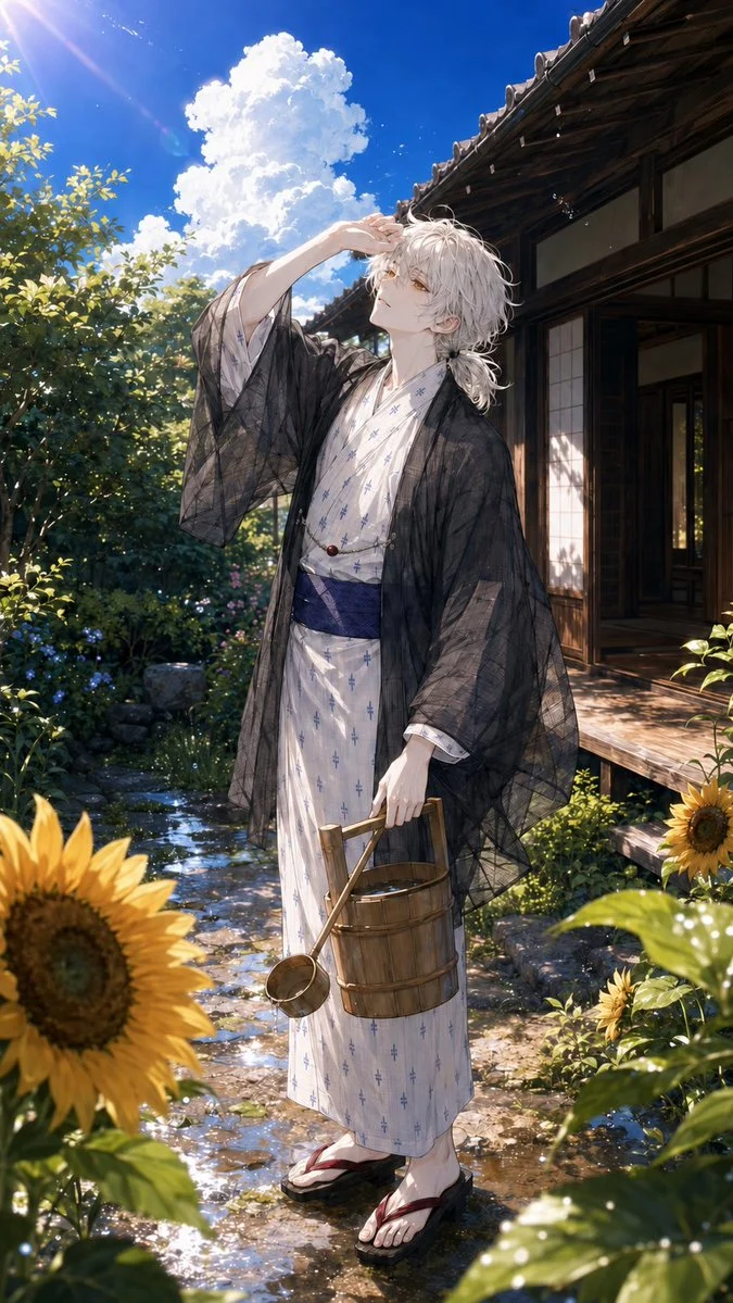 Summer Yukata Garden Scene with polished social media composition, clear subject focus and share-ready visual styling