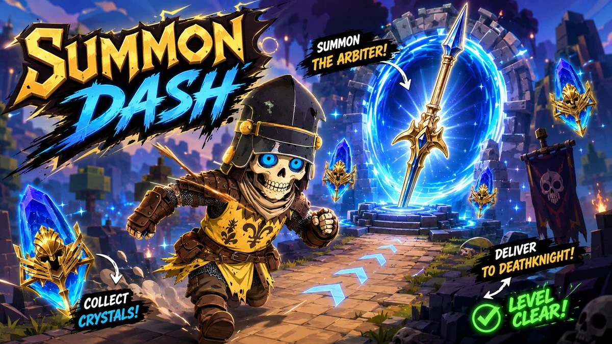 Summon Dash Roblox Fantasy Thumbnail with bold thumbnail composition, readable focal subject, and high-contrast poster styling