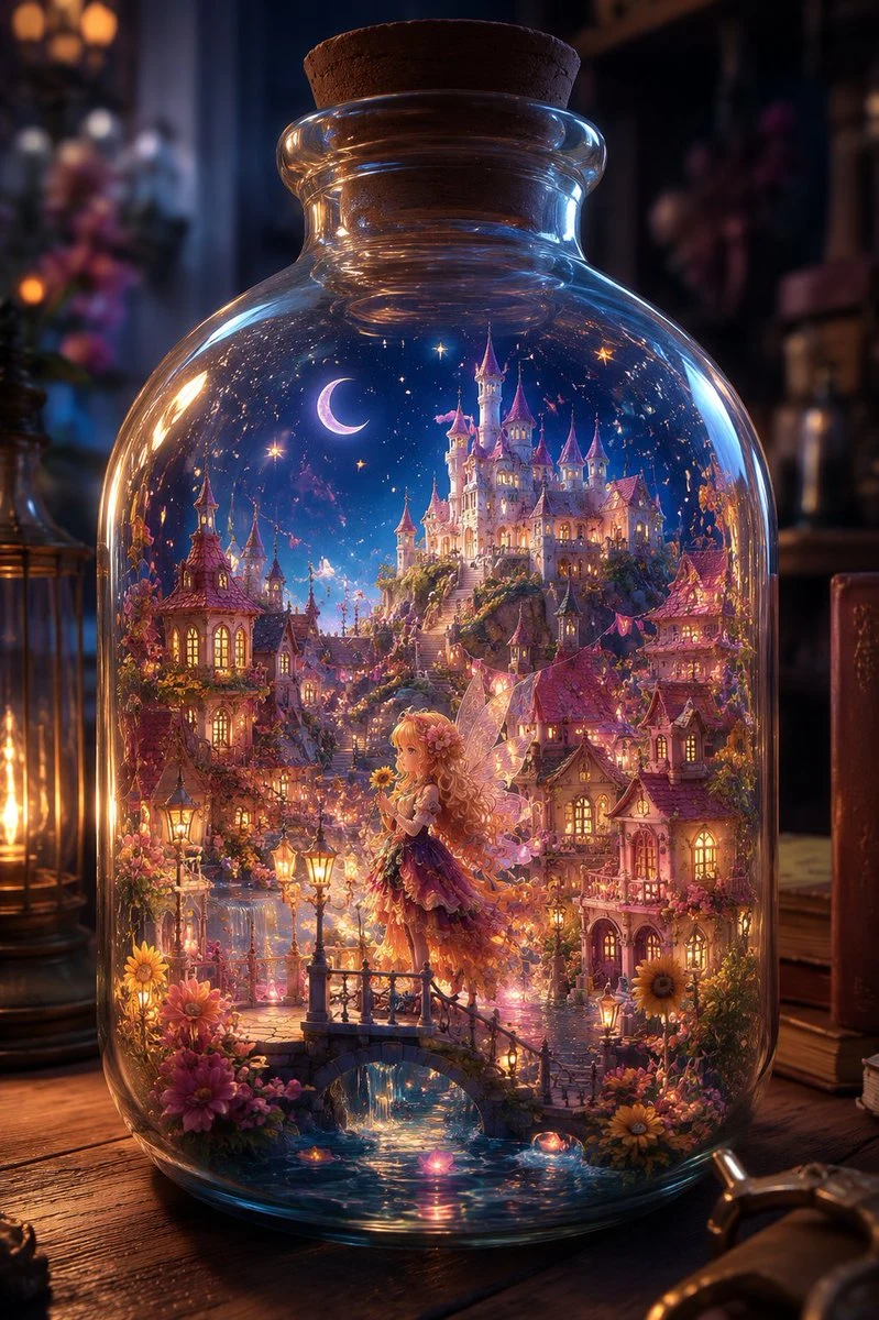 Sunflower Fairy World in a Bottle storyboard visual