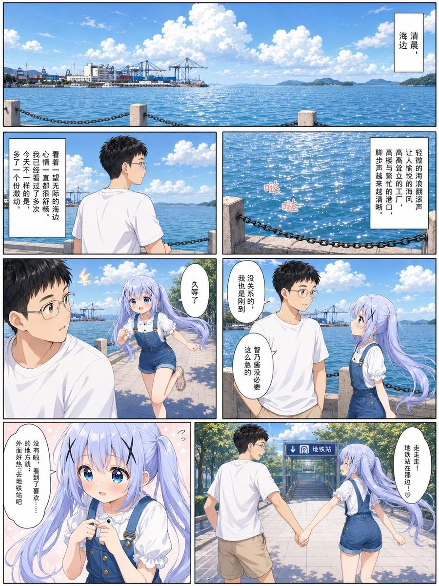 Sunny Seaside Anime Manga Page storyboard visual