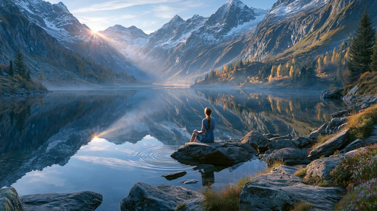 Sunrise Alpine Lake Reflection with polished social media composition, clear subject focus and share-ready visual styling