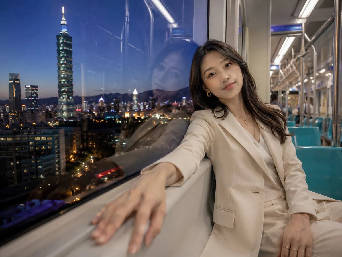 Taipei MRT Night Portrait with expressive portrait lighting, detailed styling and a polished editorial mood