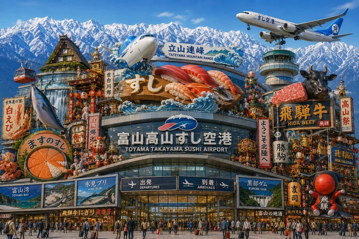 Toyama Takayama Sushi Airport with campaign-ready composition, brand-focused styling and premium commercial lighting