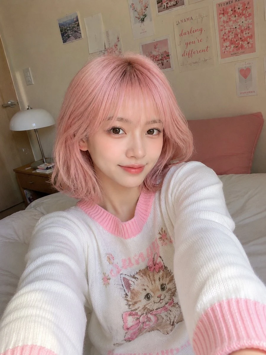 Ultra Realistic Korean Style Smartphone Selfie portrait visual