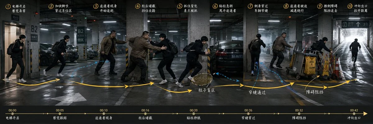 Underground Parking Chase Storyboard storyboard visual