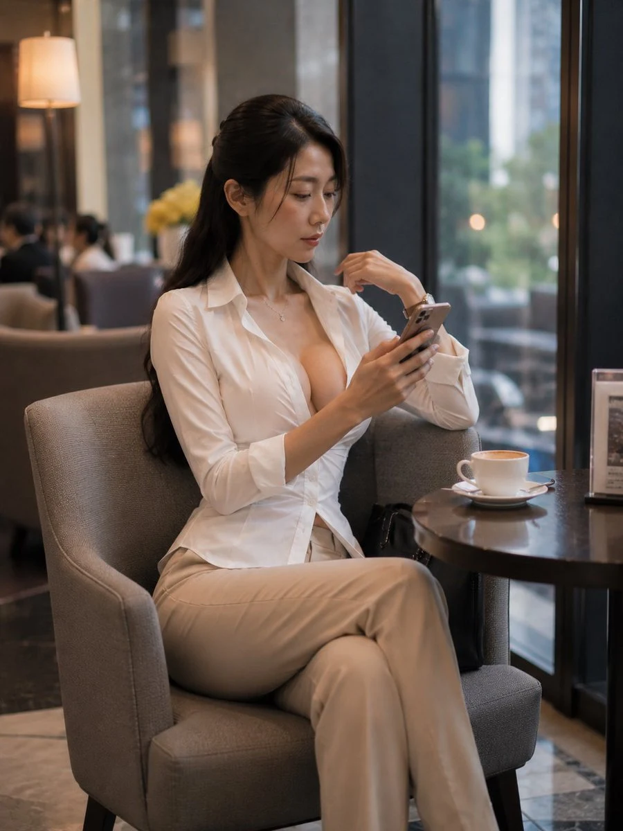 Upscale Café Smartphone Portrait social media visual