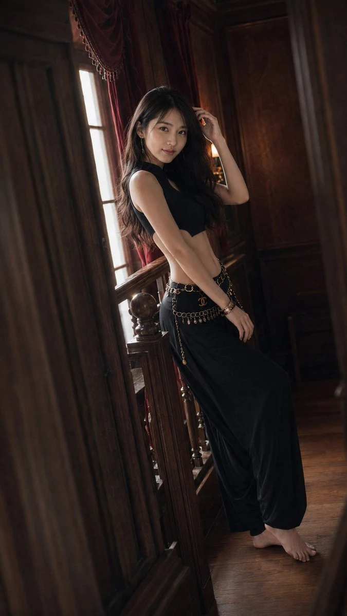 Vintage Luxury Mansion Fashion Portrait: social media prompt preview with platform-ready composition and clear design.