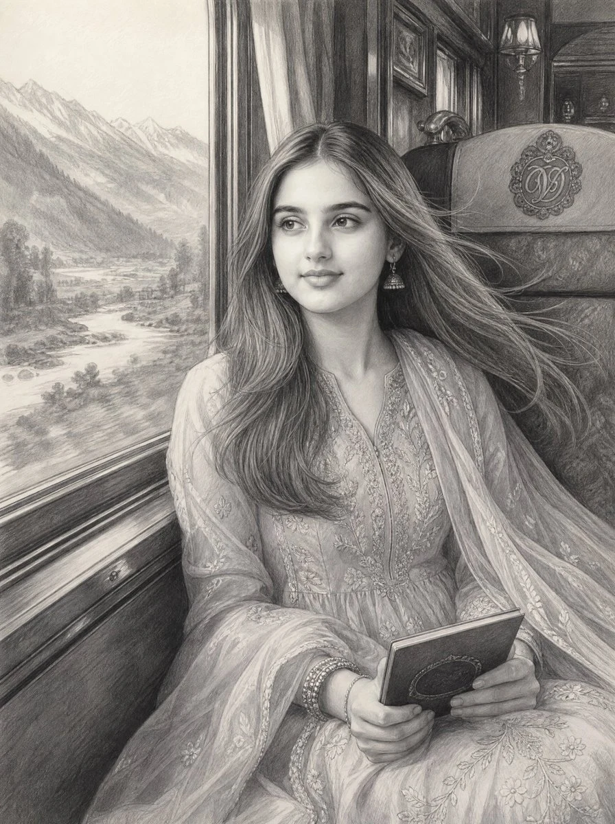 Vintage Train Graphite Portrait portrait visual