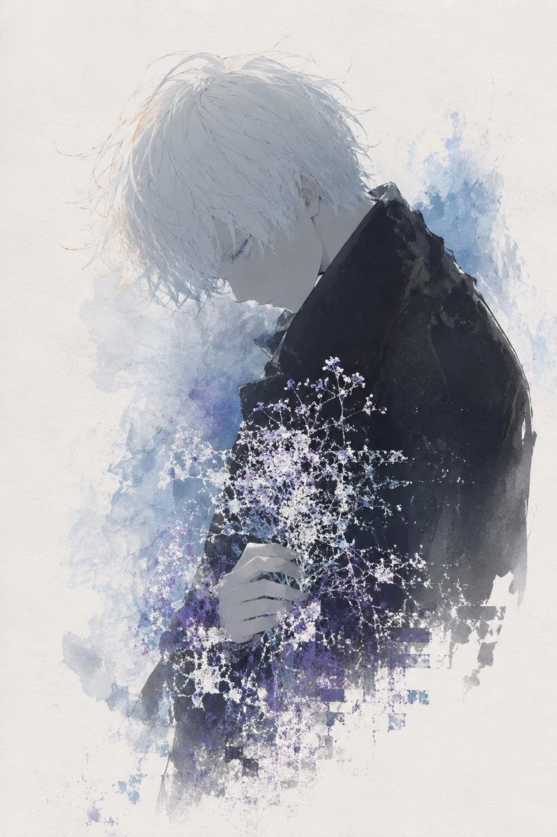 Watercolor Boy With Baby's Breath storyboard visual