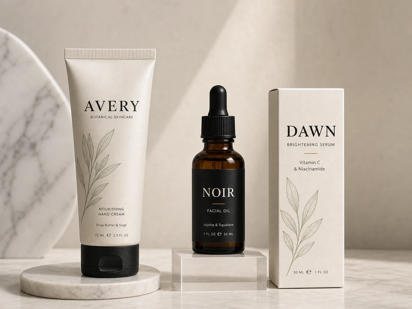 Product mockups with labels