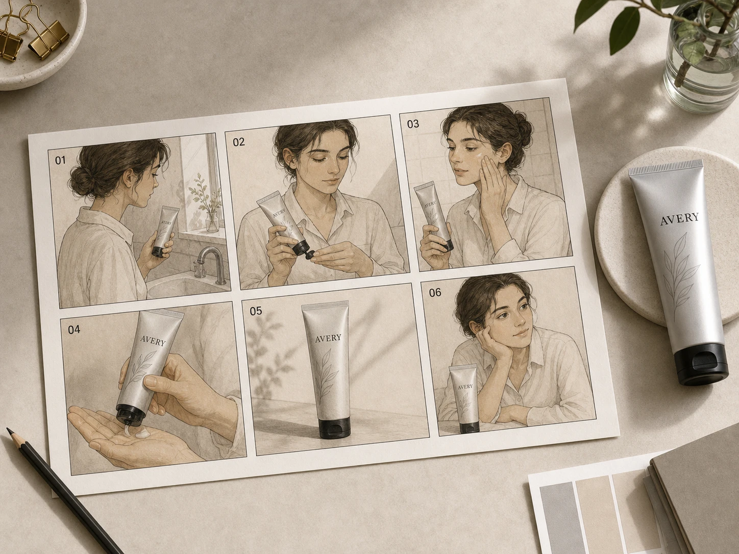 Storyboards and product shots