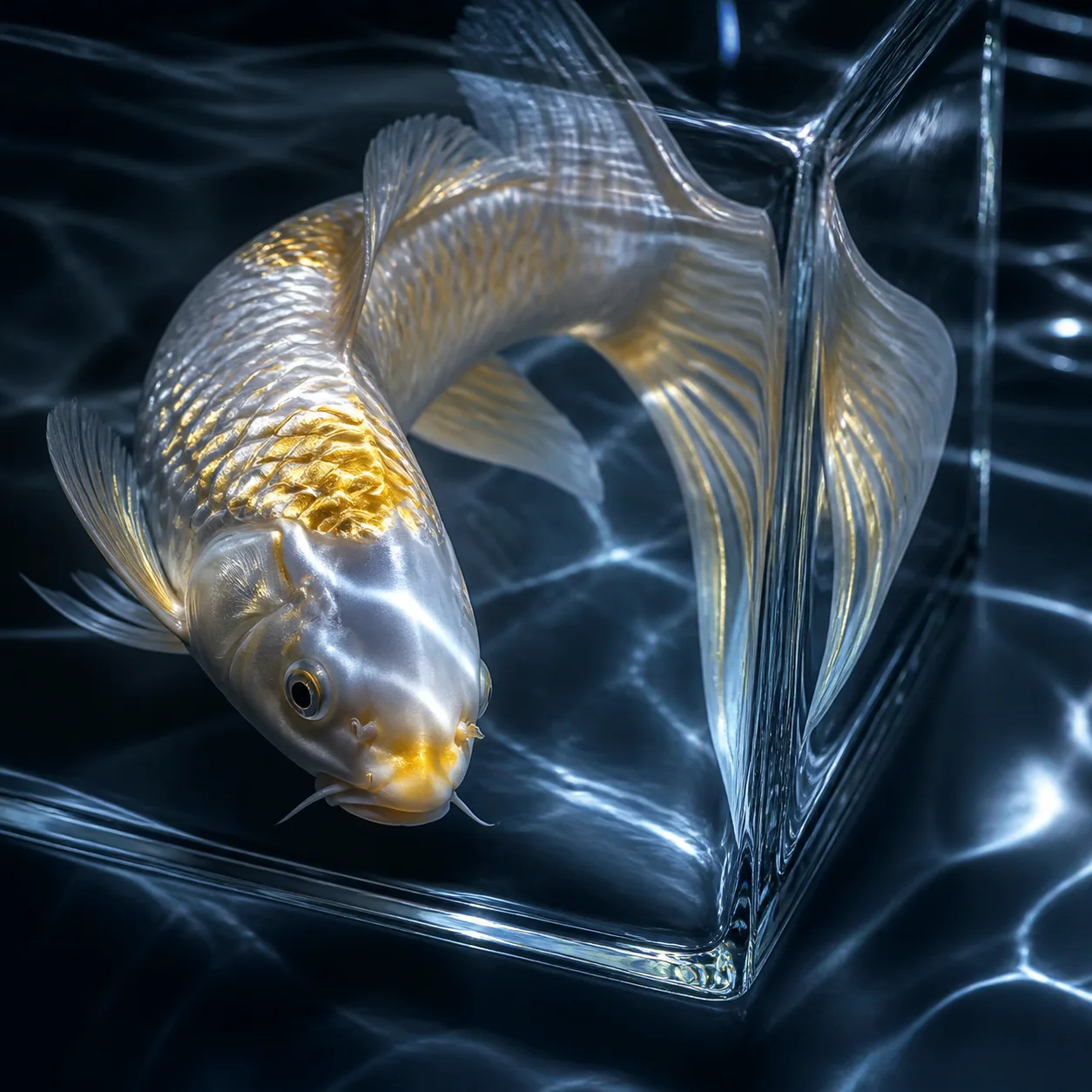 Surreal glass-cube artwork prompt thumbnail by Image 2