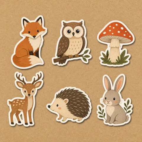 Animaux de référence transformés en pack de stickers dessinés à la main
