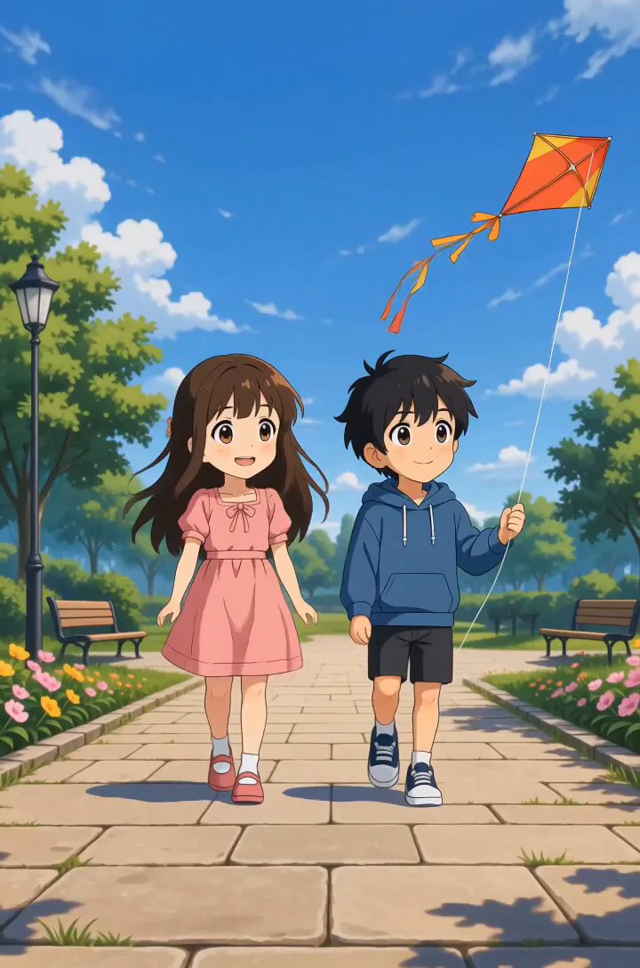 Seedance 2.0 video preview showing anime style kite flying adventure