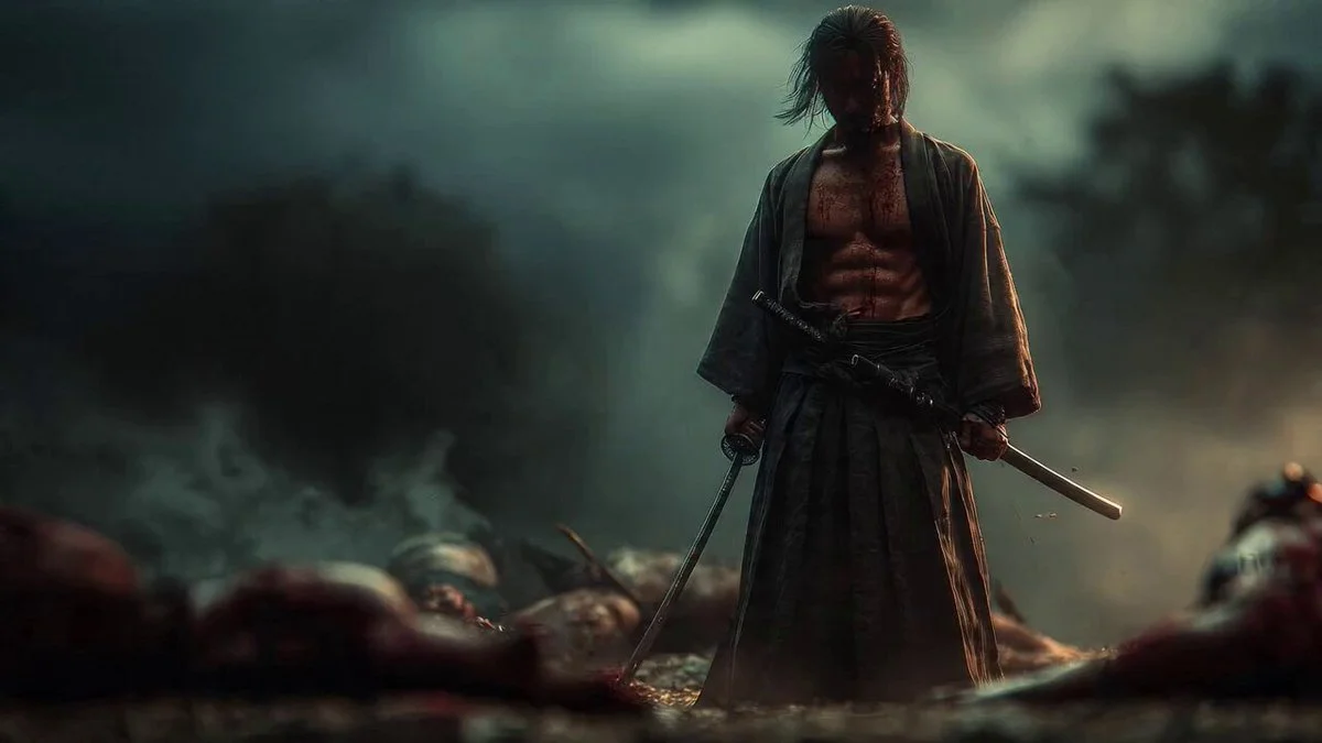 Seedance 2.0 video preview showing battle-worn samurai cinematic flashback