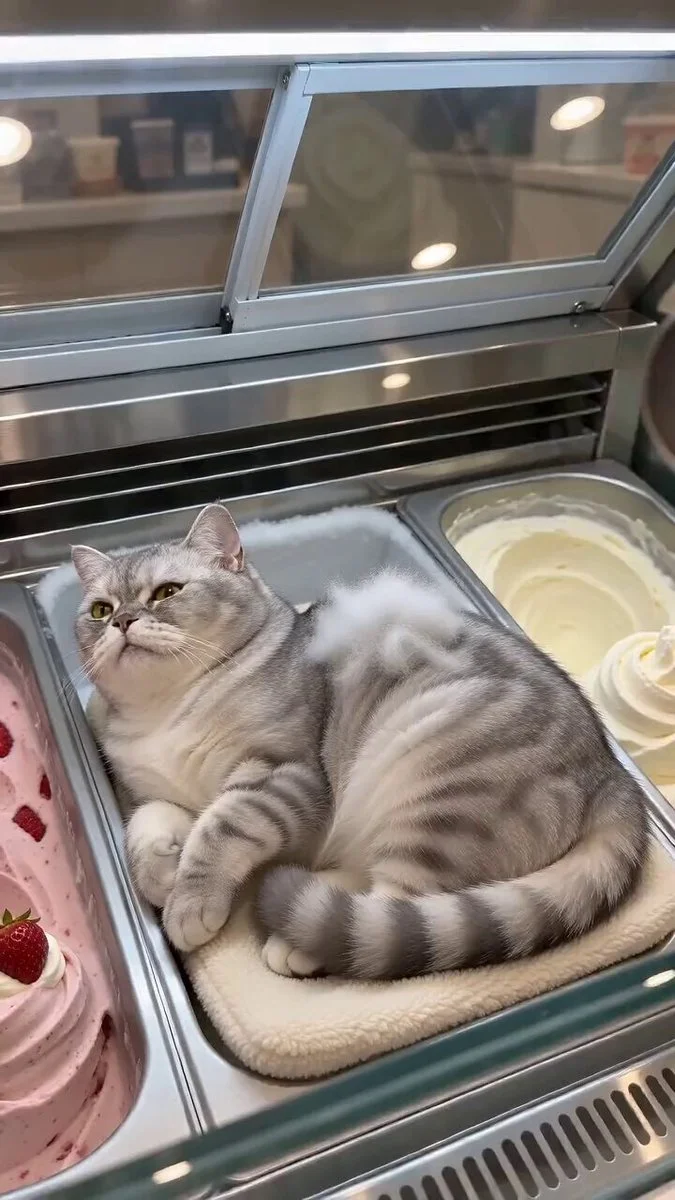 Seedance 2.0 video preview showing cat ice cream shop magic trick