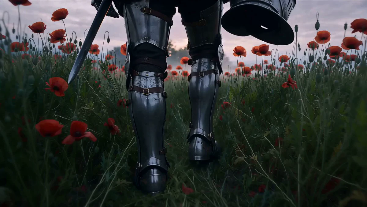 Seedance 2.0 video preview showing cinematic knight at dawn