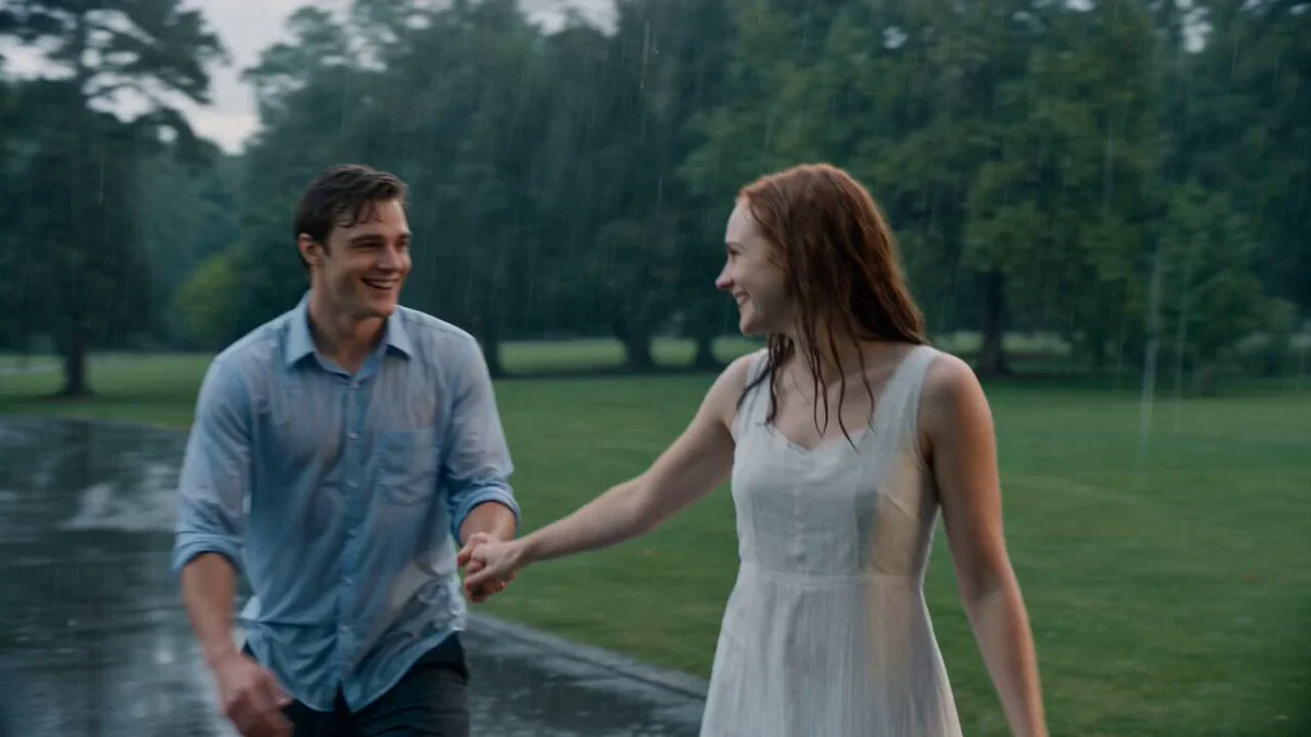 Seedance 2.0 video preview showing cinematic rainy park romantic walk