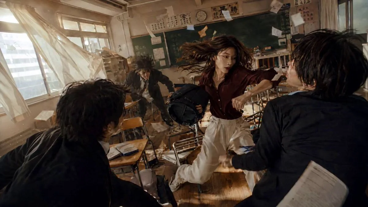 Seedance 2.0 video preview showing classroom one-shot martial arts