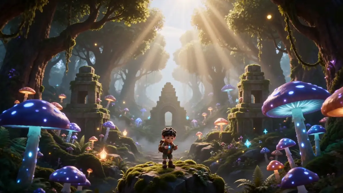 Seedance 2.0 video preview showing enchanted forest explorer boy