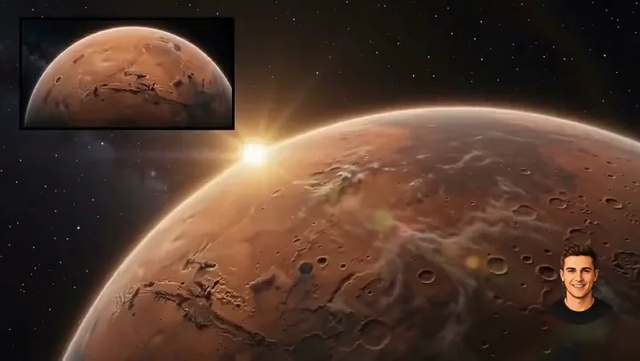 Astronaut explores the surface of Mars in a cinematic first landing sequence