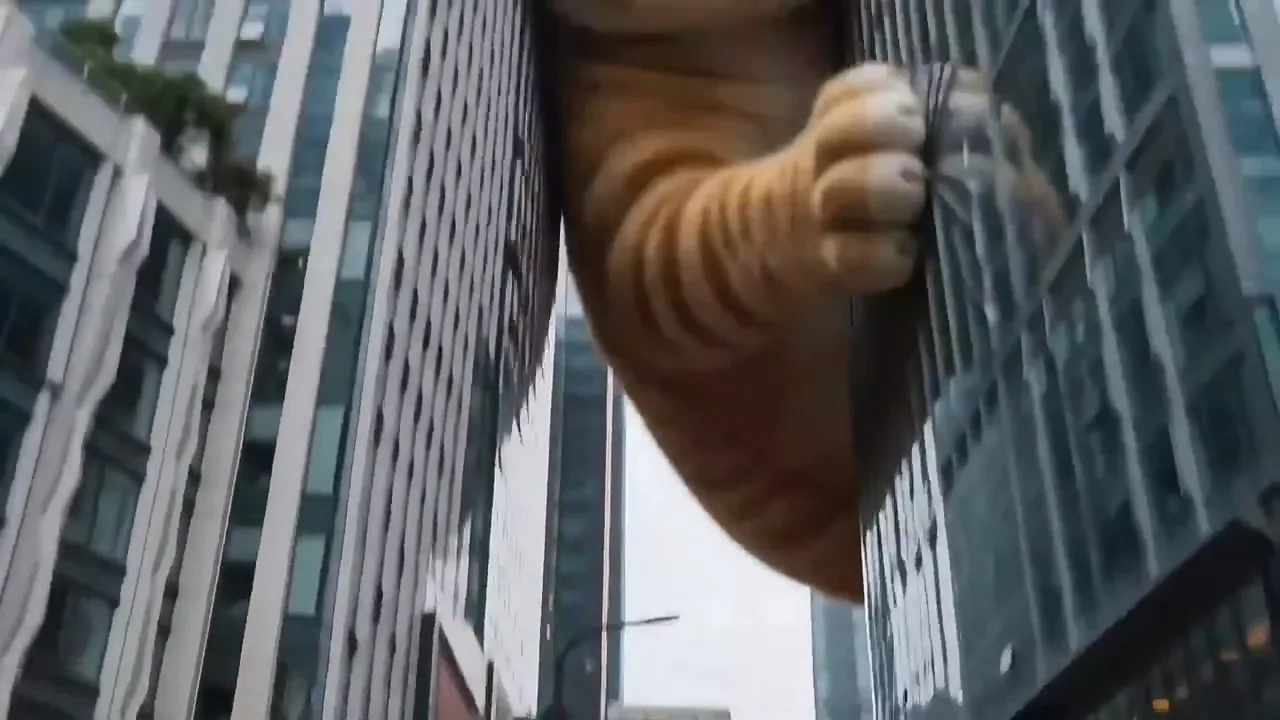 Giant Orange Cat Meme Seedance 2.0 video prompt preview